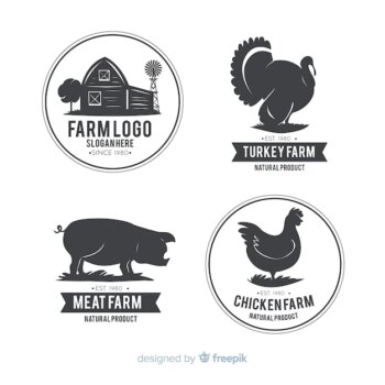 Free Vector | Flat farm logo template collection