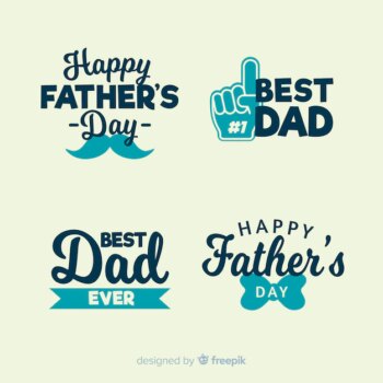 Free Vector | Flat father's day badge collection