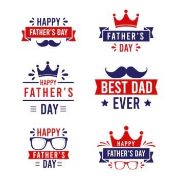 Free Vector | Flat father's day labels collection