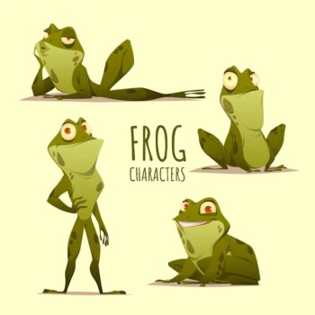 Free Vector | Flat frog character illustration