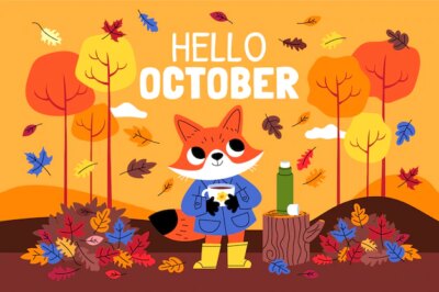 Free Vector | Flat hello september background for autumn celebration