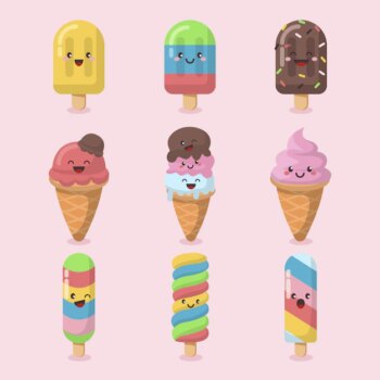 Free Vector | Flat ice cream collection