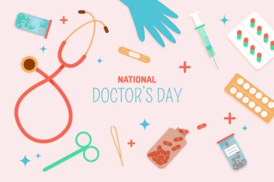 Free Vector | Flat national doctor's day background with essentials