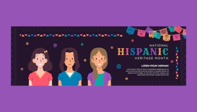 Free Vector | Flat national hispanic heritage month banner template