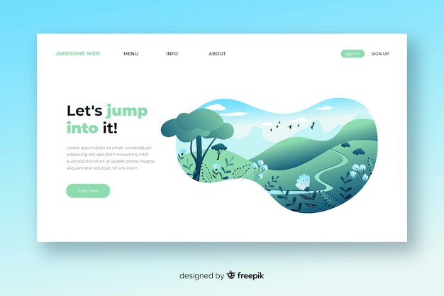 Free Vector | Flat nature landing page template