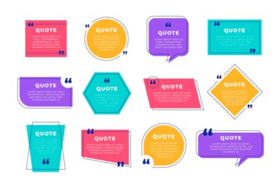 Free Vector | Flat quote box frame collection