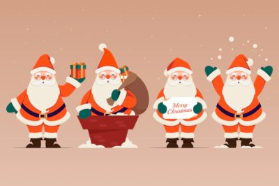 Free Vector | Flat santa claus characters collection