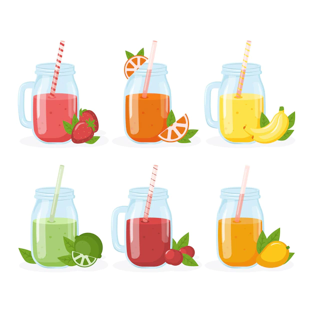 Free Vector | Flat smoothies in blender glass