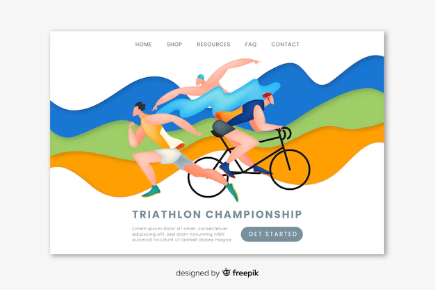 Free Vector | Flat sport landing page template