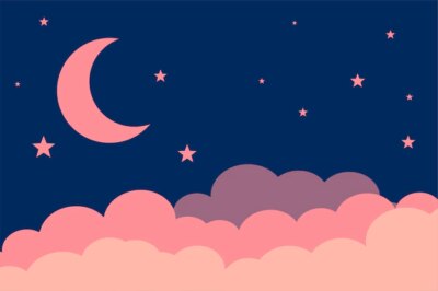 Free Vector | Flat style moon stars and clouds background design