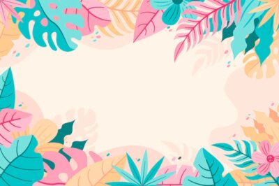 Free Vector | Flat tropical leaves background