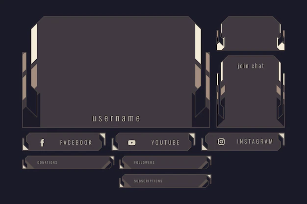 Free Vector | Flat twitch panels