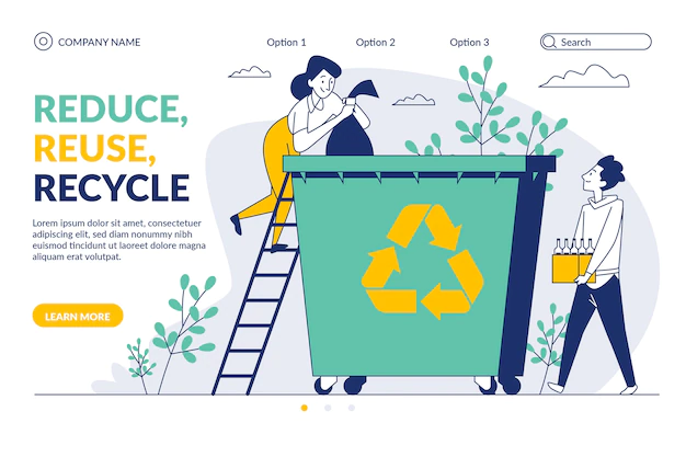 Free Vector | Flat zero waste concept landing page template