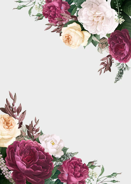 Free Vector | Floral design wedding invitation mockup