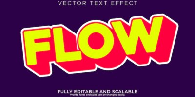Free Vector | Flow long text effect editable modern lettering typography font style