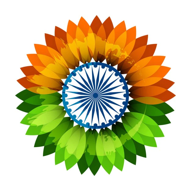 Free Vector | Flower in indian flag colors