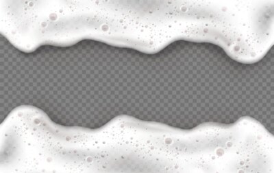 Free Vector | Foam frame, white beer or soap froth horizontal border with bubbles texture, foamy sea or ocean wave, laundry cleaning detergent spume isolated on transparent space, realistic 3d vector mockup
