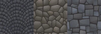 Free Vector | Game texture stones pebbles seamless pattern