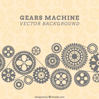 Free Vector | Gears machine background in pattern style