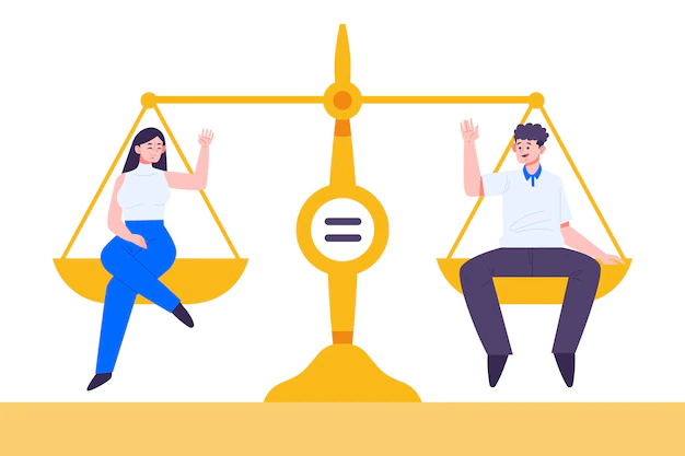 Free Vector | Gender equality concept with scale