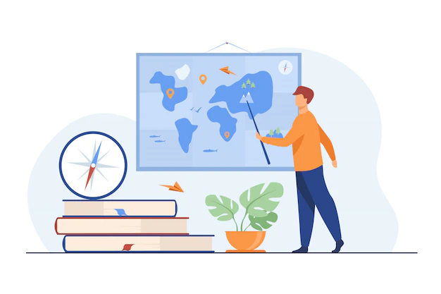 Free Vector | Geography teacher in class