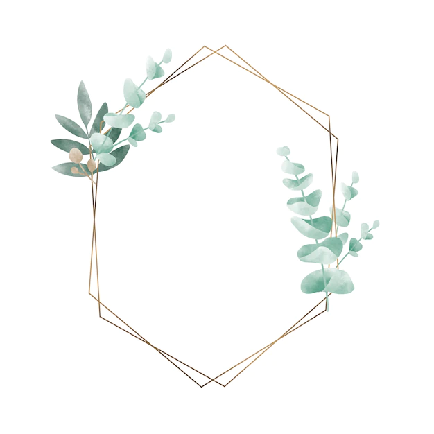 Free Vector | Geometric frame with leaves vector