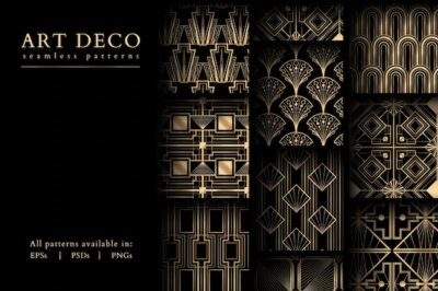 Free Vector | Geometric vector set patterns on dark background