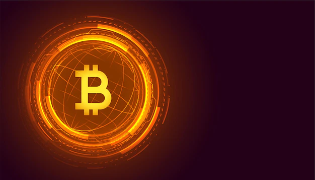 Free Vector | Global bitcoin technology cryptocurrency background