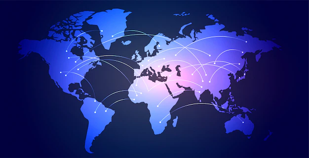 Free Vector | Global network connection world map digital background