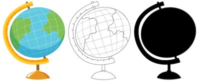 Free Vector | Globe with its outline and silhouette