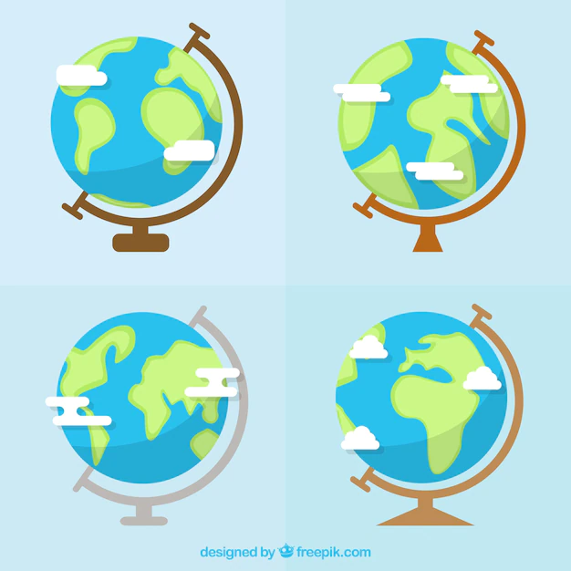 Free Vector | Globes in flat design