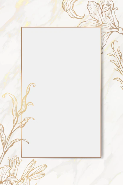 Free Vector | Gold floral frame on marble background