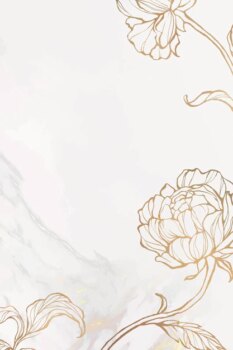 Free Vector | Gold floral outline on marble background vector