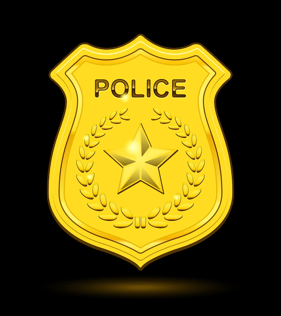 Free Vector | Gold police badge isolated