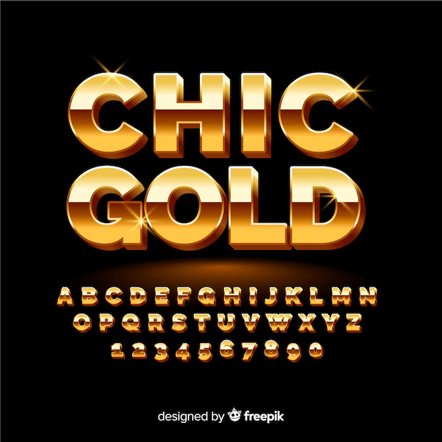 Free Vector | Golden alphabet template