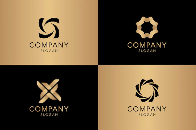 Free Vector | Golden company logo collection vector