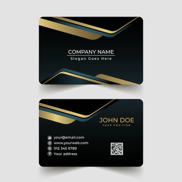 Free Vector | Golden gradient business cards