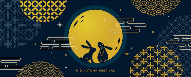 Free Vector | Golden mid autumn banner template