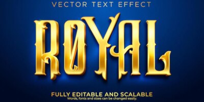 Free Vector | Golden royal text effect, editable shiny and elegant text style