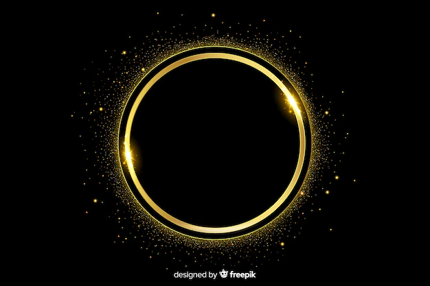 Free Vector | Golden sparkling frame on dark background