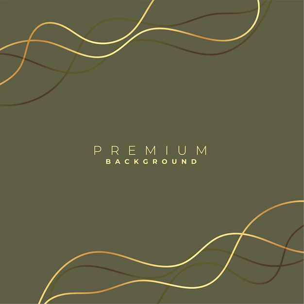 Free Vector | Golden wave lines on dark faded green backgound