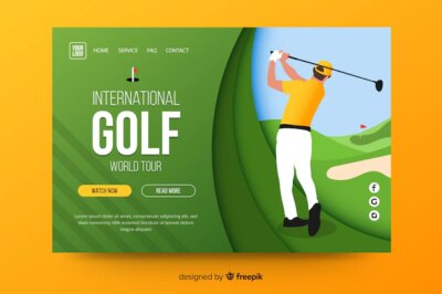 Free Vector | Golf sport landing page