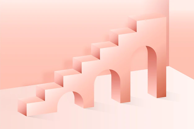 Free Vector | Gradient 3d stairs background