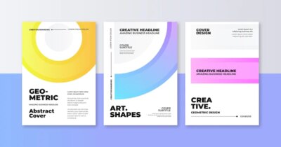 Free Vector | Gradient abstract shapes cover collection