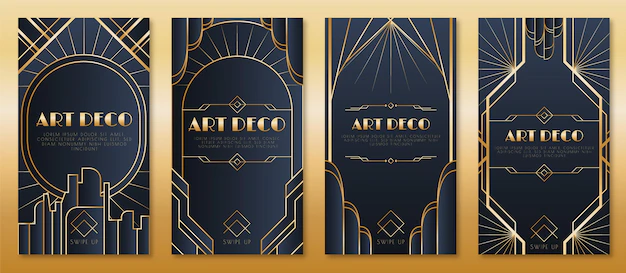 Free Vector | Gradient art deco story collection