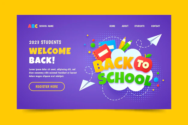 Free Vector | Gradient back to school landing page template