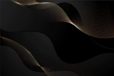 Free Vector | Gradient black background with wavy lines