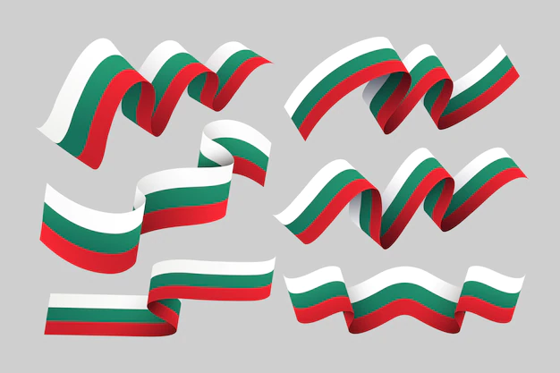 Free Vector | Gradient bulgarian flags set