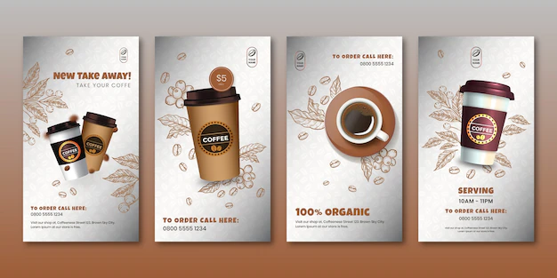 Free Vector | Gradient coffee plantation instagram stories