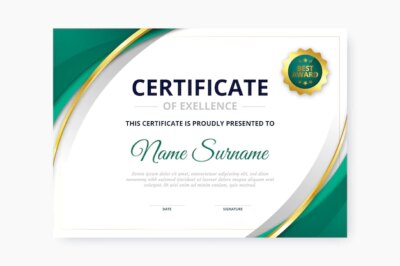 Free Vector | Gradient elegant certificate template